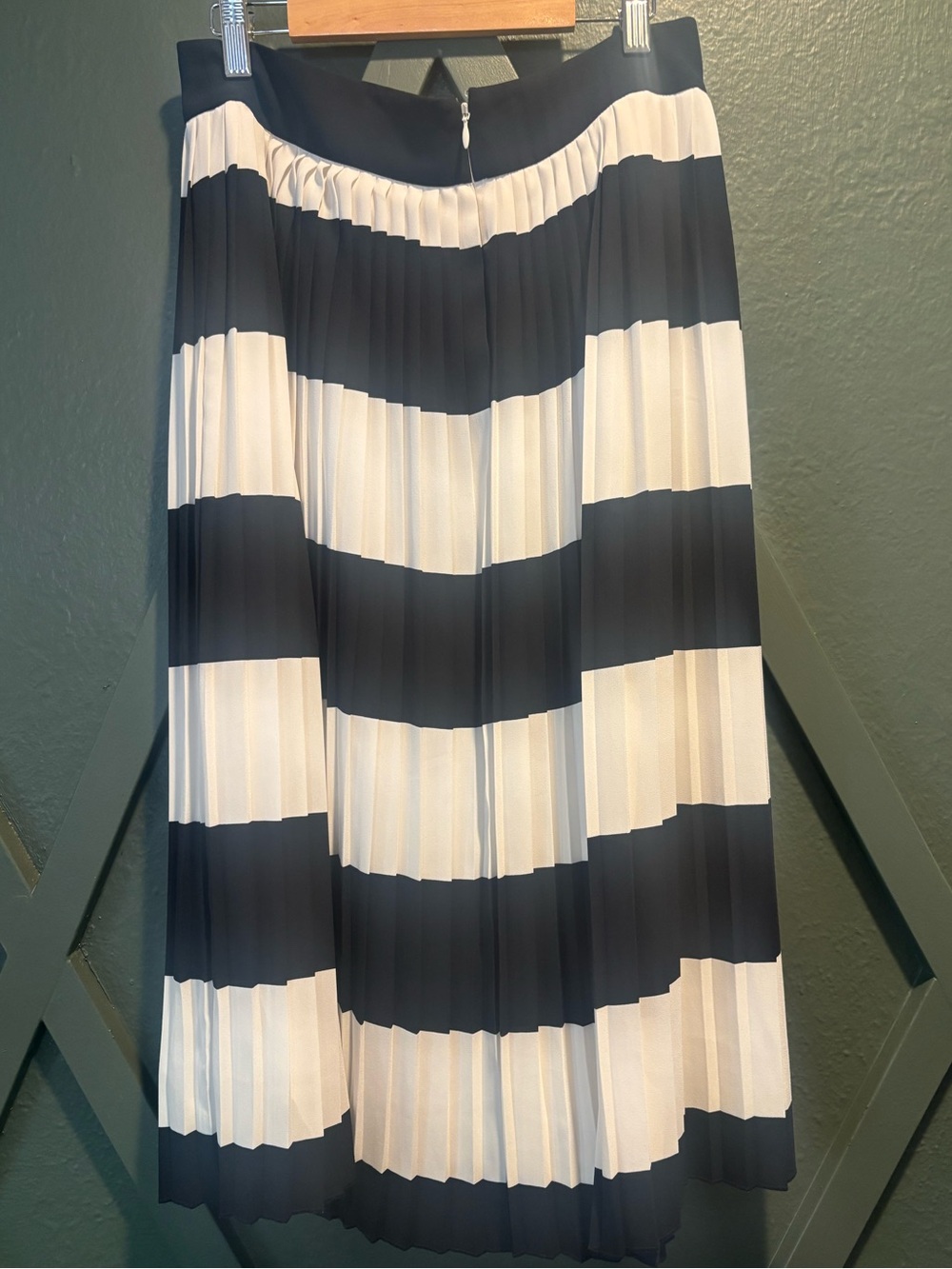 J.Crew| navy and white midi skirt